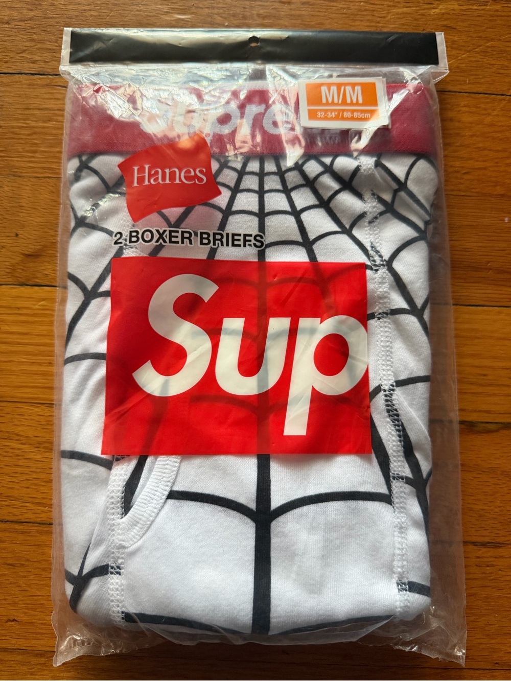 NWT Supreme Hanes Spider-Man with Black Web Graphic and Red Waistband (2-Pack)